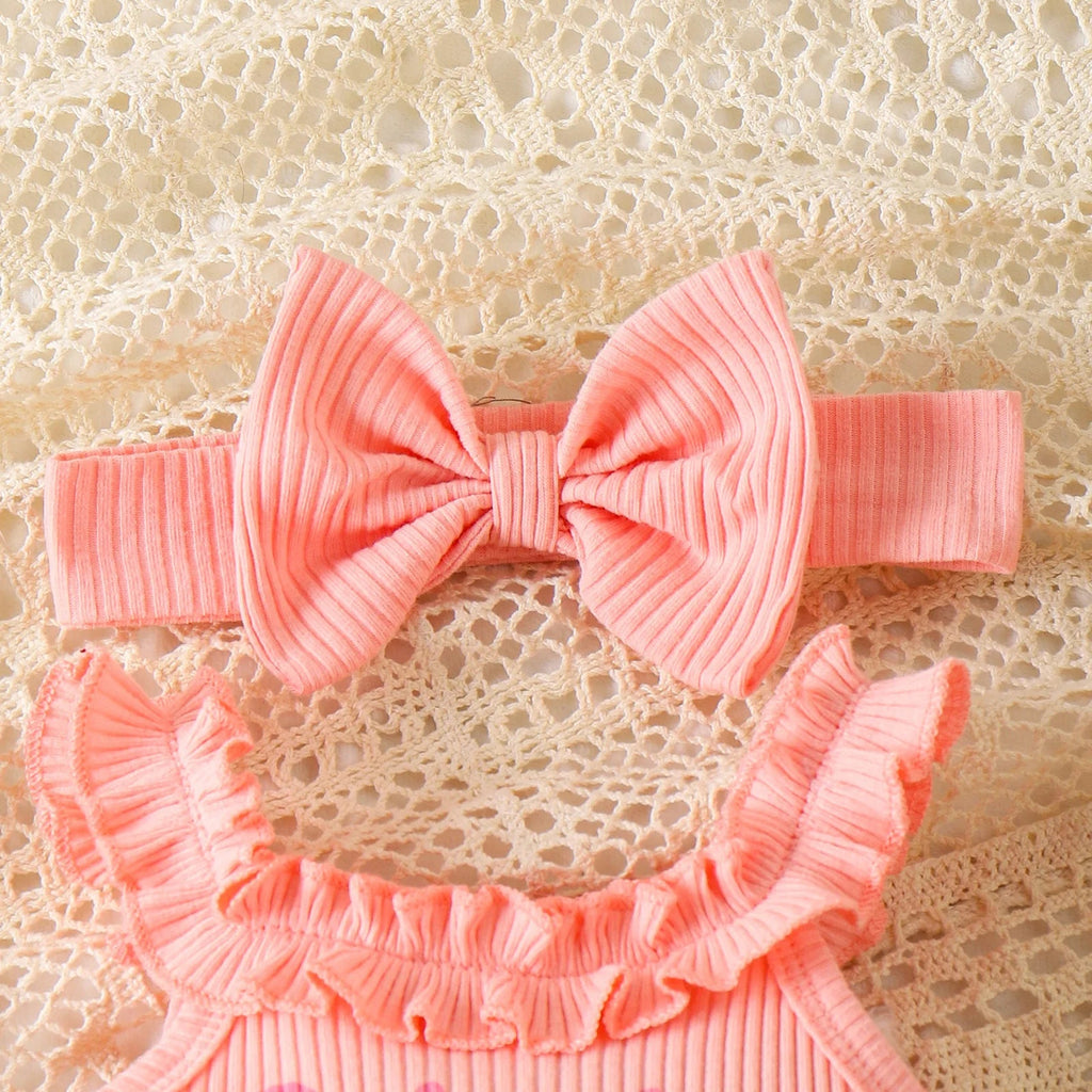 European and American children's clothing girls pink suspender Romper + shorts two-piece set baby children's clothing - Astra Wear astrawear.ca