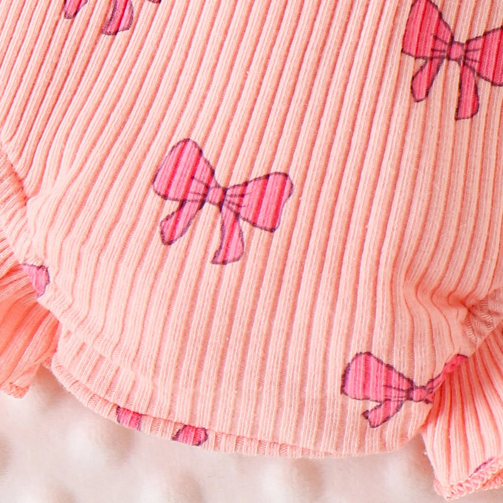 European and American children's clothing girls pink suspender Romper + shorts two-piece set baby children's clothing - Astra Wear astrawear.ca