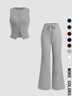 Ensemble Été Femme — Top Sans Manches & Pantalon Large