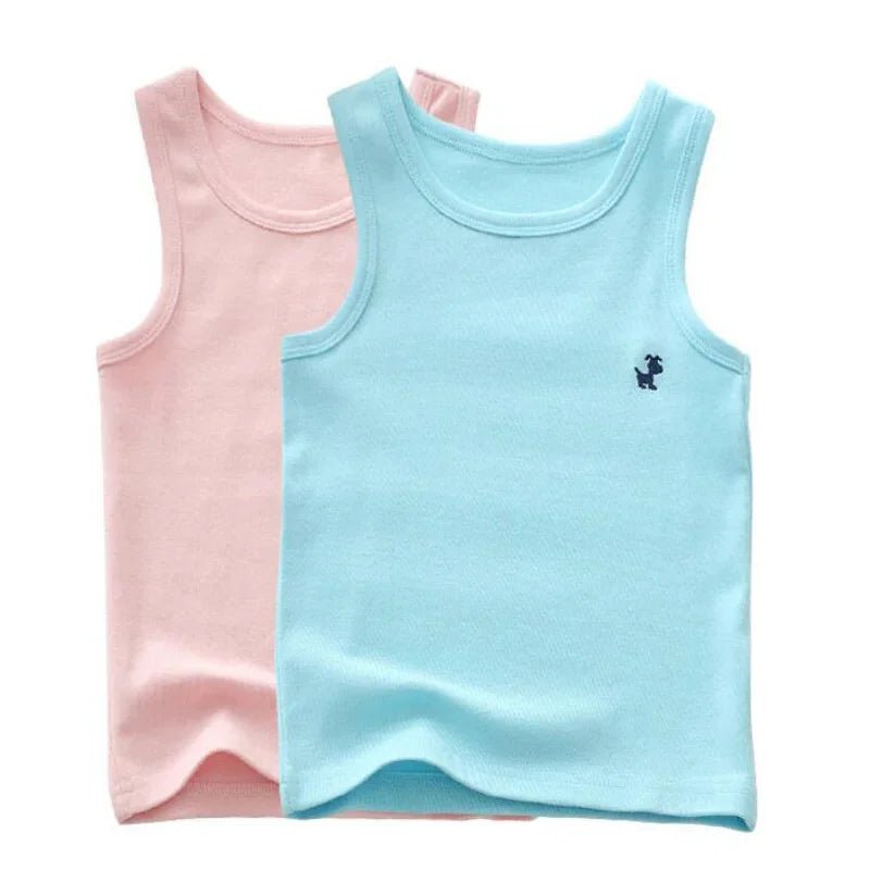 Fashion Children T-shirts for Girls Candy Color Baby Boys Graphic Tee Cotton Vest Tops Kids Summer Clothes Sleeveless T-Shirt - Astra Wear astrawear.ca