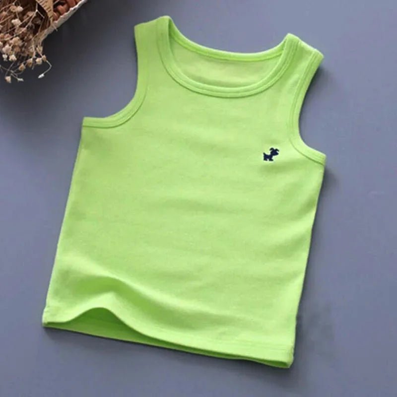 Fashion Children T-shirts for Girls Candy Color Baby Boys Graphic Tee Cotton Vest Tops Kids Summer Clothes Sleeveless T-Shirt - Astra Wear astrawear.ca