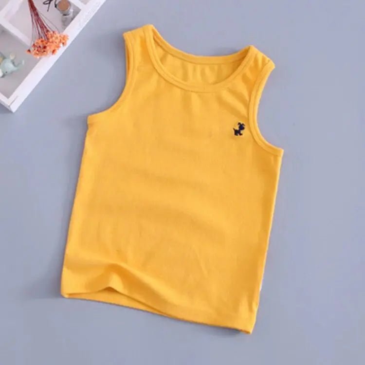 Fashion Children T-shirts for Girls Candy Color Baby Boys Graphic Tee Cotton Vest Tops Kids Summer Clothes Sleeveless T-Shirt - Astra Wear astrawear.ca