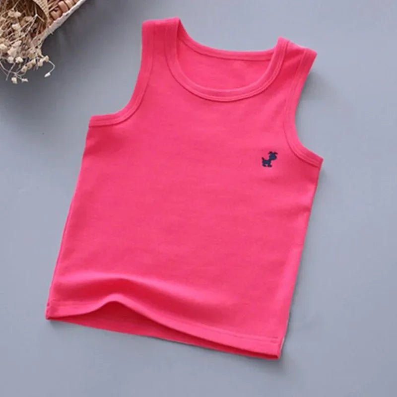Fashion Children T-shirts for Girls Candy Color Baby Boys Graphic Tee Cotton Vest Tops Kids Summer Clothes Sleeveless T-Shirt - Astra Wear astrawear.ca