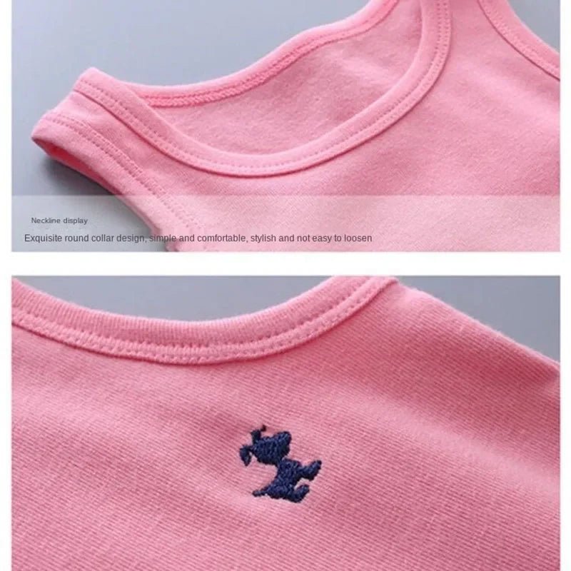 Fashion Children T-shirts for Girls Candy Color Baby Boys Graphic Tee Cotton Vest Tops Kids Summer Clothes Sleeveless T-Shirt - Astra Wear astrawear.ca