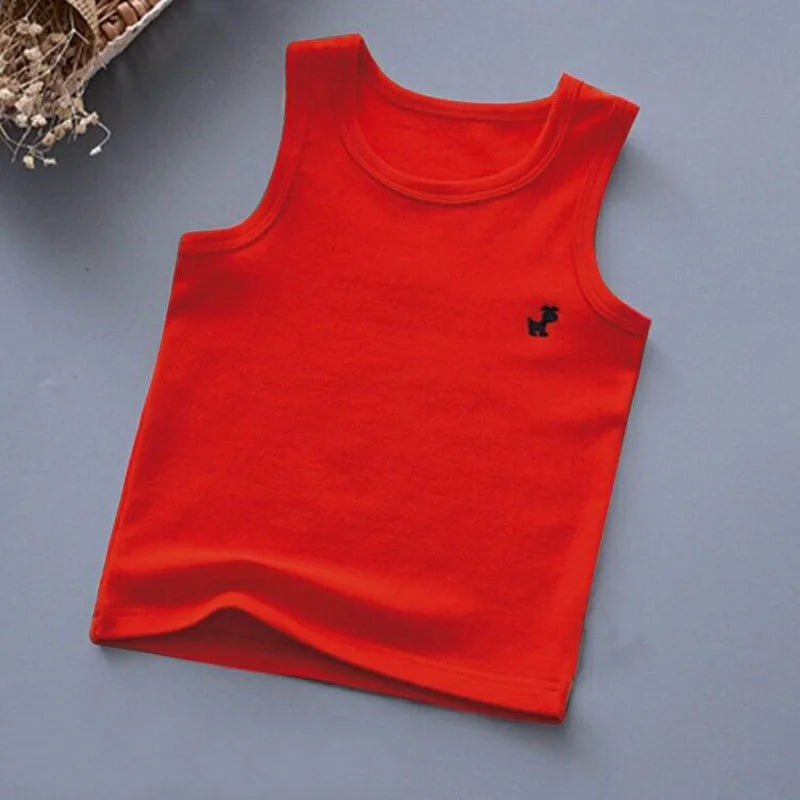 Fashion Children T-shirts for Girls Candy Color Baby Boys Graphic Tee Cotton Vest Tops Kids Summer Clothes Sleeveless T-Shirt - Astra Wear astrawear.ca