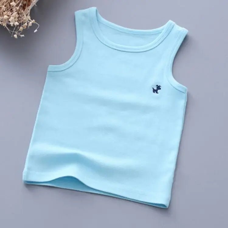 Fashion Children T-shirts for Girls Candy Color Baby Boys Graphic Tee Cotton Vest Tops Kids Summer Clothes Sleeveless T-Shirt - Astra Wear astrawear.ca