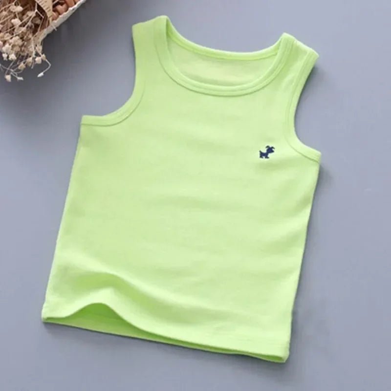 Fashion Children T-shirts for Girls Candy Color Baby Boys Graphic Tee Cotton Vest Tops Kids Summer Clothes Sleeveless T-Shirt - Astra Wear astrawear.ca