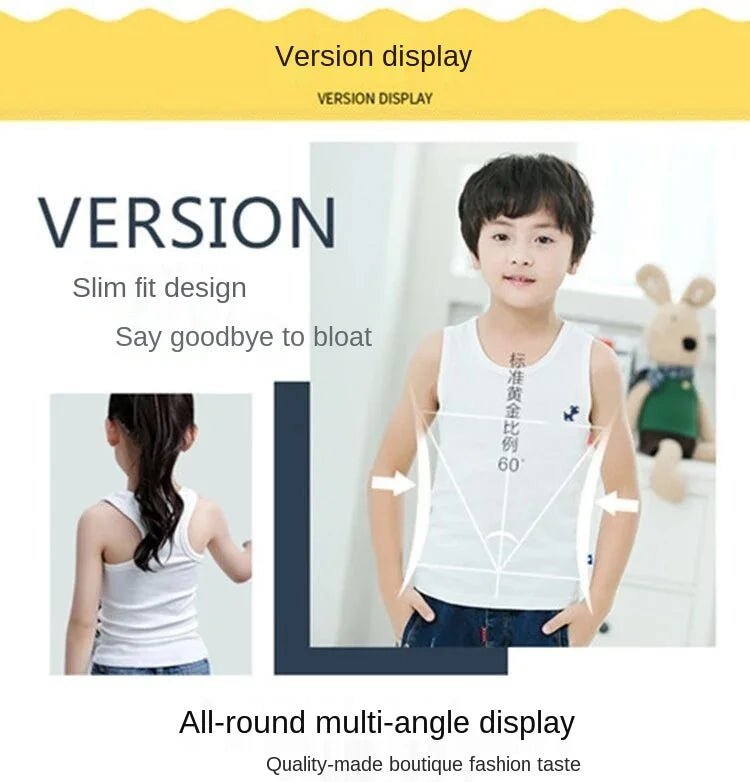Fashion Children T-shirts for Girls Candy Color Baby Boys Graphic Tee Cotton Vest Tops Kids Summer Clothes Sleeveless T-Shirt - Astra Wear astrawear.ca