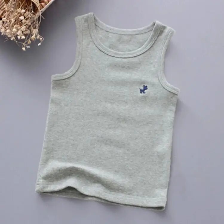 Fashion Children T-shirts for Girls Candy Color Baby Boys Graphic Tee Cotton Vest Tops Kids Summer Clothes Sleeveless T-Shirt - Astra Wear astrawear.ca