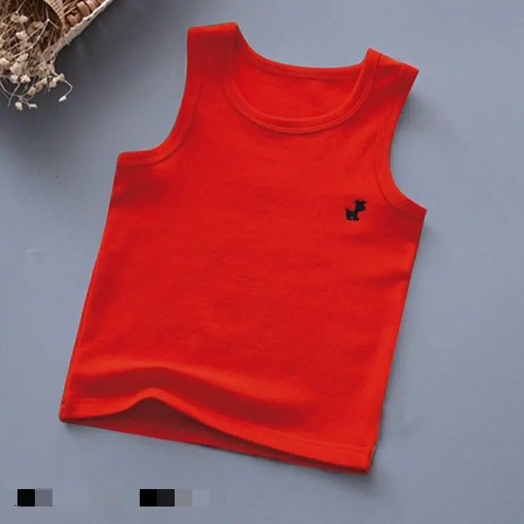 Fashion Children T-shirts for Girls Candy Color Baby Boys Graphic Tee Cotton Vest Tops Kids Summer Clothes Sleeveless T-Shirt - Astra Wear astrawear.ca