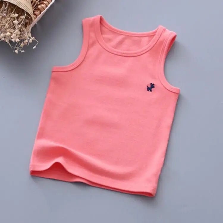 Fashion Children T-shirts for Girls Candy Color Baby Boys Graphic Tee Cotton Vest Tops Kids Summer Clothes Sleeveless T-Shirt - Astra Wear astrawear.ca