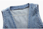 Fashion Denim Vest Female Streetwear V Neck Women Vest Summer Large Size Waistcoat Jeans Tops Sleevless Jacket Chaleco Mujer 6XL - Astra Wear astrawear.ca