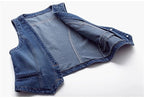 Fashion Denim Vest Female Streetwear V Neck Women Vest Summer Large Size Waistcoat Jeans Tops Sleevless Jacket Chaleco Mujer 6XL - Astra Wear astrawear.ca