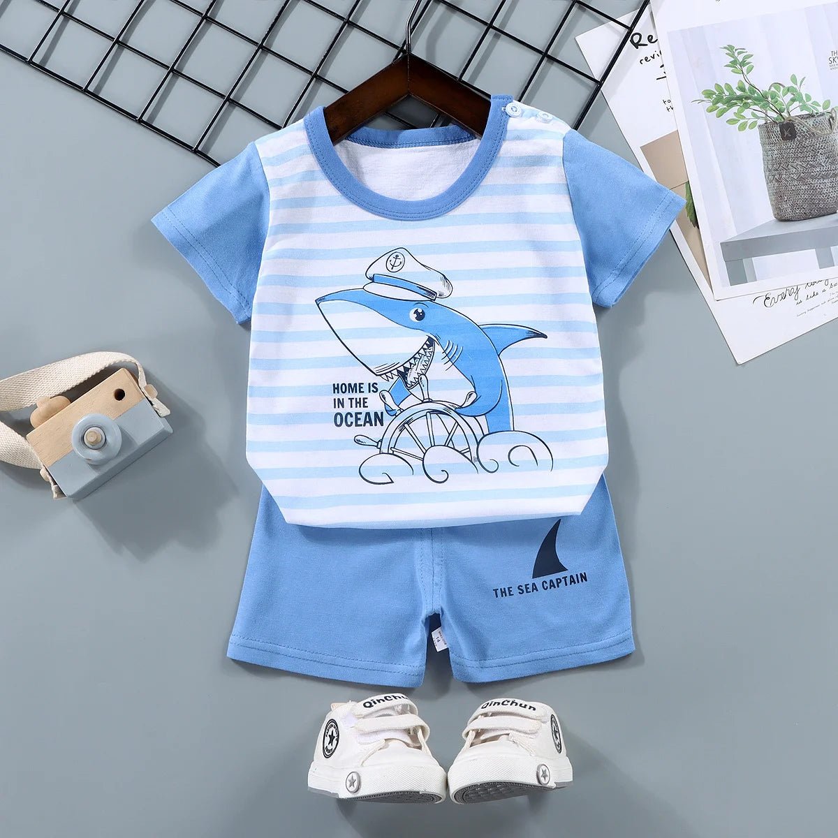 Fashion Kids Clothes Boys Girls Sets Top Shorts 2PCS 100% Cotton Soft Summer Children Baby Cloths T-shirt Shorts Toddler Suit - Astra Wear astrawear.ca