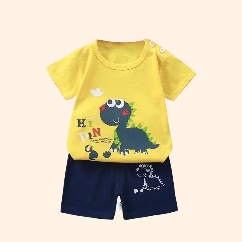 Fashion Kids Clothes Boys Girls Sets Top Shorts 2PCS 100% Cotton Soft Summer Children Baby Cloths T-shirt Shorts Toddler Suit - Astra Wear astrawear.ca