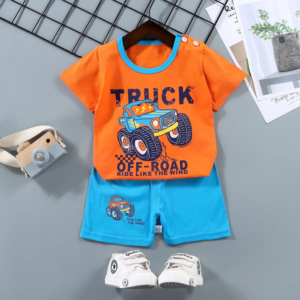 Fashion Kids Clothes Boys Girls Sets Top Shorts 2PCS 100% Cotton Soft Summer Children Baby Cloths T-shirt Shorts Toddler Suit - Astra Wear astrawear.ca