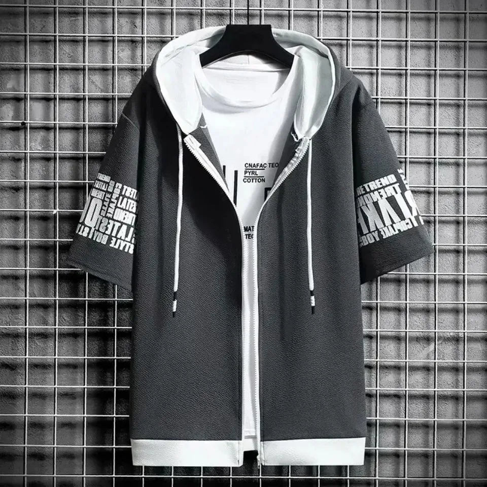 Fashion Men's Hoodies Summer Men Clothing T-shirt Zipper Hood Cartoon - Astra Wear astrawear.ca