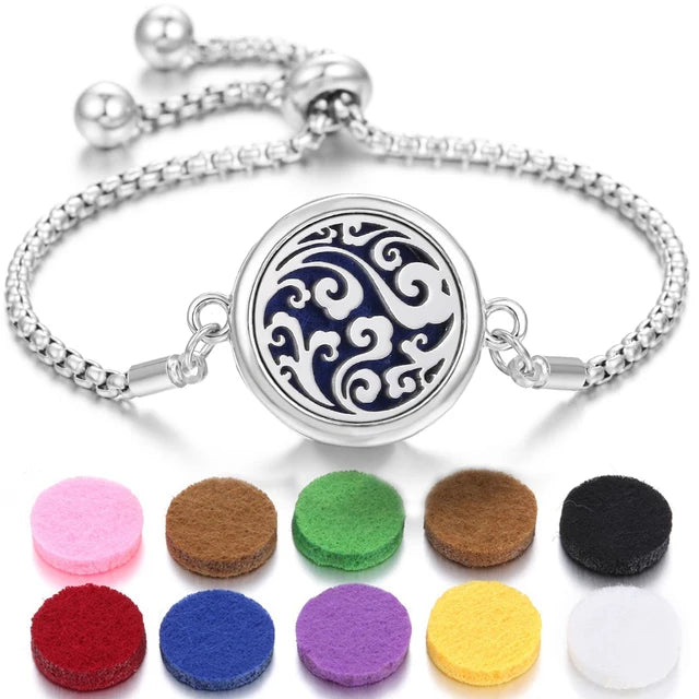 Bracelet Diffuseur Parfum Acier Inoxydable – Aromatherapie Huiles Essentielles