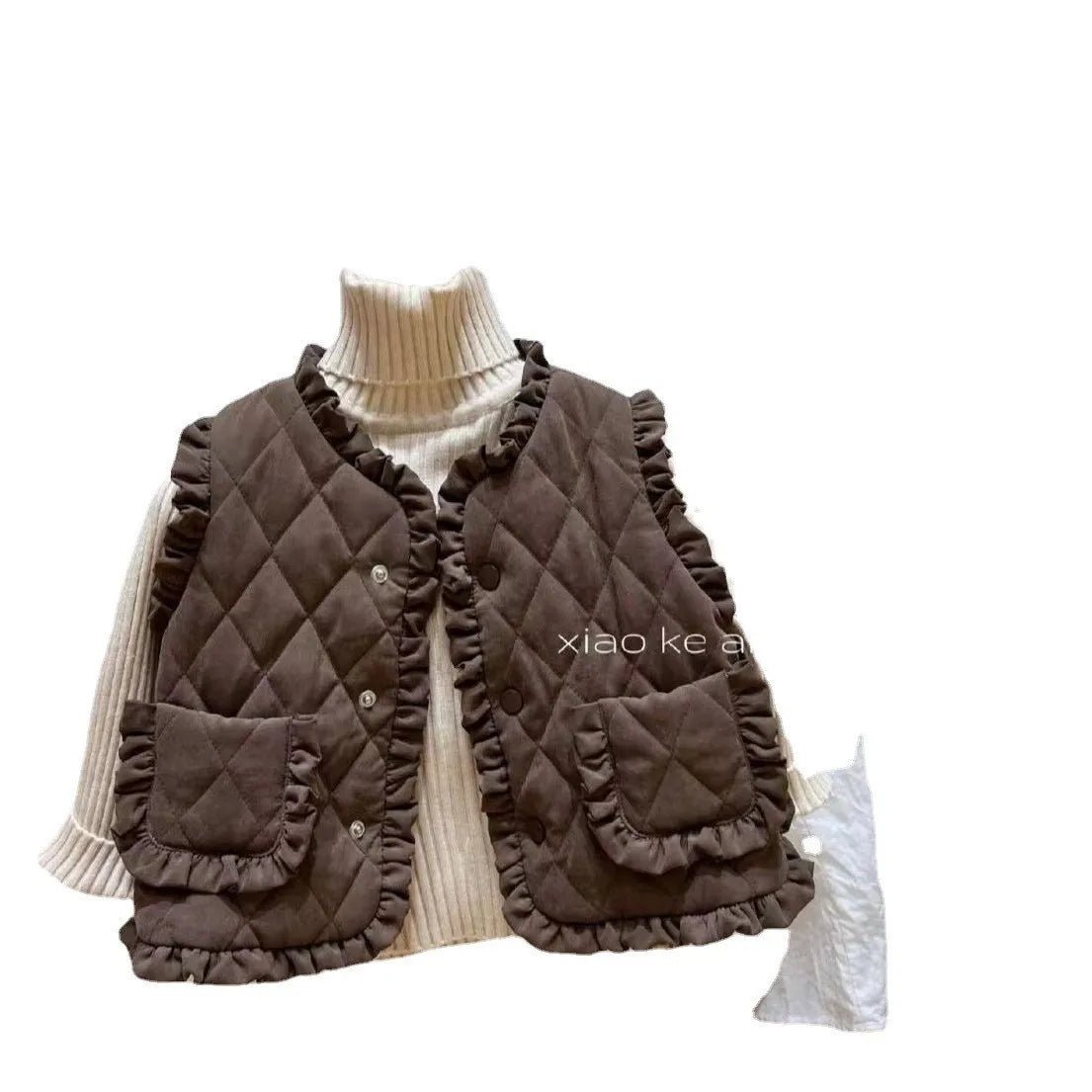 Girls Autumn Winter Clothes Baby Vest Wear 2023 New Autumn Childrens Lace Vest Velvet Warm Clothes Are Versatile - Astra Wear astrawear.ca