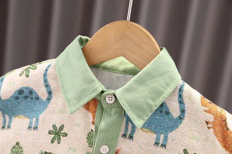 Infant Boys Daily Two Piece Clothes Set Vintage Dinosaur Full Print - Astra Wear astrawear.ca