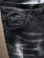 Jean imprimé homme 90s – Coupe ample streetwear noir ou bleu - Astra Wear astrawear.ca