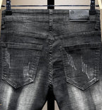 Jean imprimé homme 90s – Coupe ample streetwear noir ou bleu - Astra Wear astrawear.ca