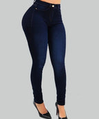 Jeans Donna Sexy Skinny Versatile Pocket Button Retro Trousers - Astra Wear astrawear.ca