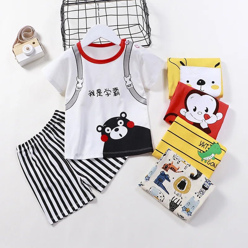 Kids Clothes Set Baby Boy/Girl T-Shirt + Shorts Summer Clothing Cotton Cartoon Casual Boys Tracksuit Children Baby Clothes Set - Astra Wear astrawear.ca