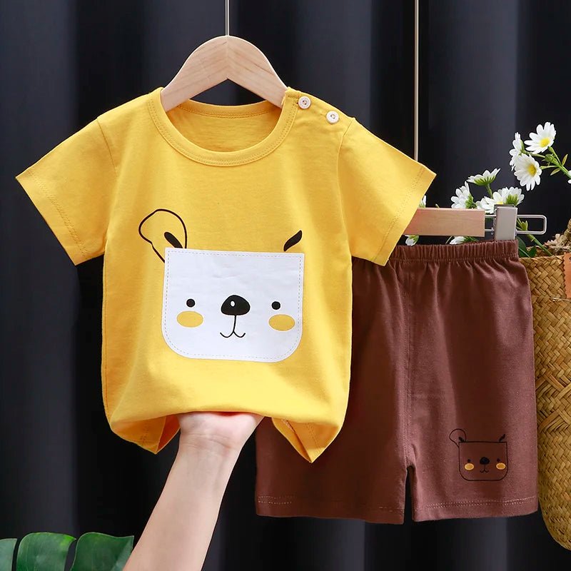 Kids Clothes Set Baby Boy/Girl T-Shirt + Shorts Summer Clothing Cotton Cartoon Casual Boys Tracksuit Children Baby Clothes Set - Astra Wear astrawear.ca