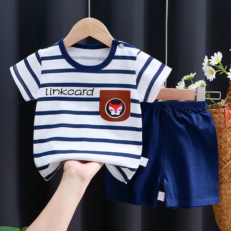 Kids Clothes Set Baby Boy/Girl T-Shirt + Shorts Summer Clothing Cotton Cartoon Casual Boys Tracksuit Children Baby Clothes Set - Astra Wear astrawear.ca