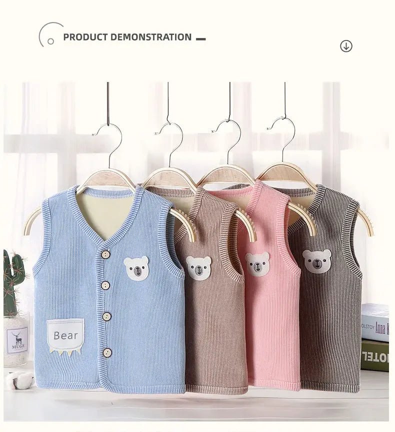 Kids Clothes Waistcoat Children's Vest Boy Girl Thicken Velvet Lining - Astra Wear astrawear.ca