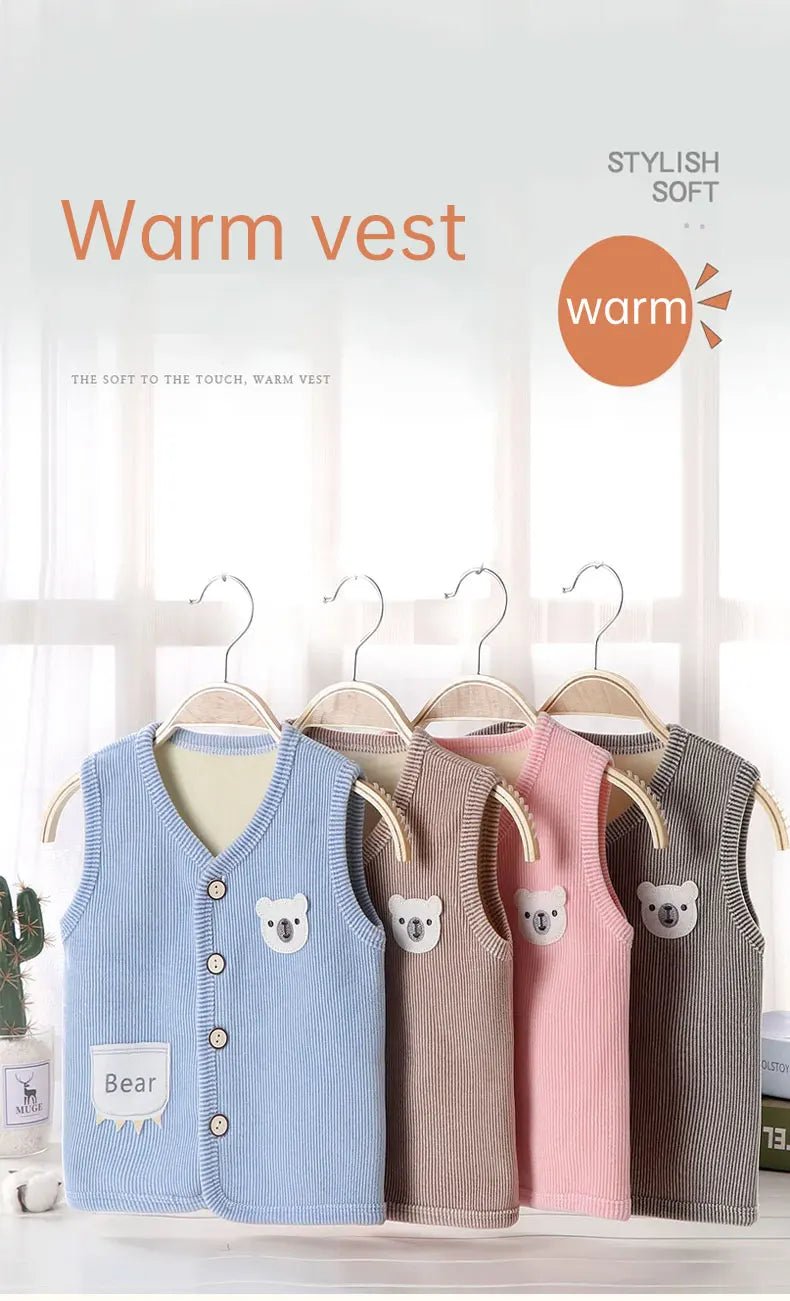 Kids Clothes Waistcoat Children's Vest Boy Girl Thicken Velvet Lining - Astra Wear astrawear.ca
