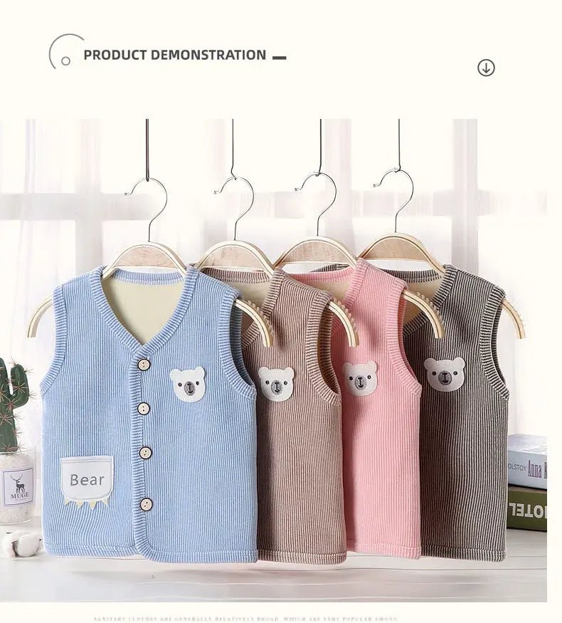 Kids Clothes Waistcoat Children's Vest Boy Girl Thicken Velvet Lining - Astra Wear astrawear.ca