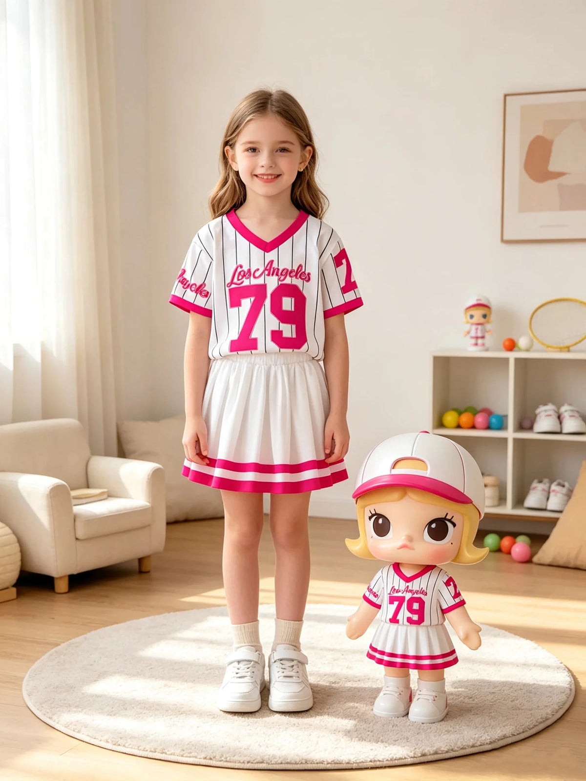 Kids Clothing Set V-Neck Striped Alphanumeric Print Short-Sleeved - Astra Wear astrawear.ca