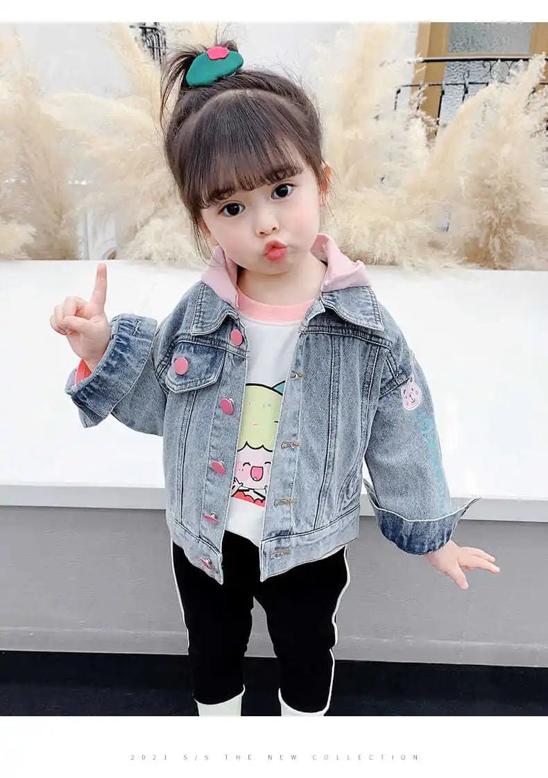 Kids Denim Jackets for Girls Baby New Flower Embroidery Coats Fashion - Astra Wear astrawear.ca