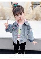 Kids Denim Jackets for Girls Baby New Flower Embroidery Coats Fashion - Astra Wear astrawear.ca