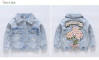 Kids Denim Jackets for Girls Baby New Flower Embroidery Coats Fashion - Astra Wear astrawear.ca