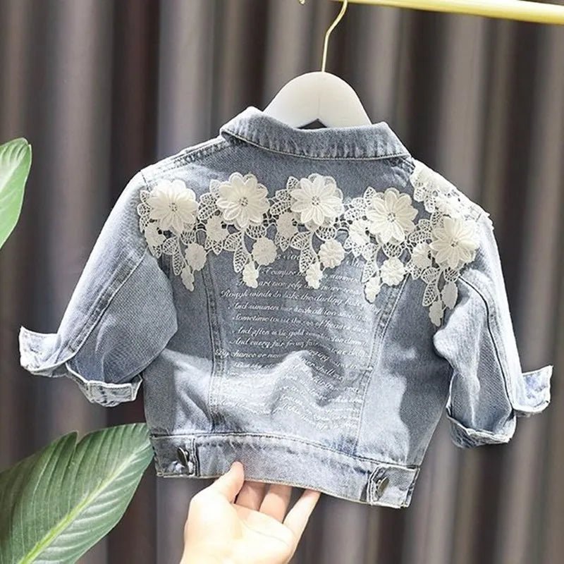 Kids Denim Jackets for Girls Baby New Flower Embroidery Coats Fashion - Astra Wear astrawear.ca
