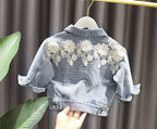 Kids Denim Jackets for Girls Baby New Flower Embroidery Coats Fashion - Astra Wear astrawear.ca