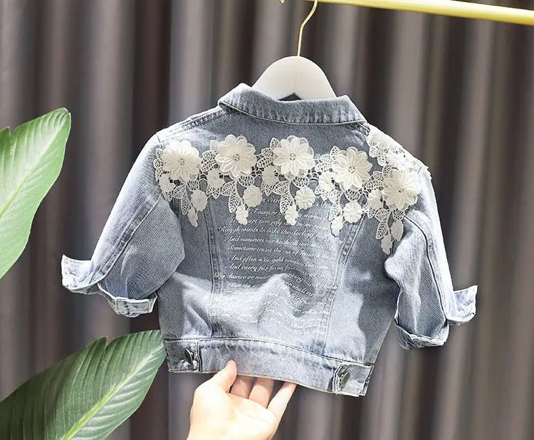 Kids Denim Jackets for Girls Baby New Flower Embroidery Coats Fashion - Astra Wear astrawear.ca