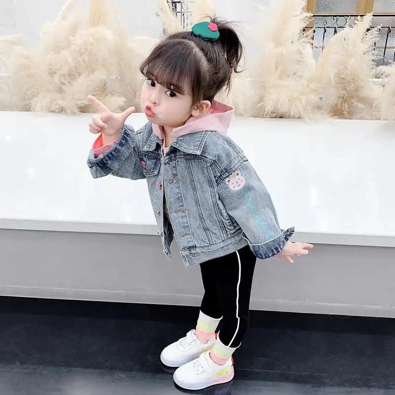 Kids Denim Jackets for Girls Baby New Flower Embroidery Coats Fashion - Astra Wear astrawear.ca