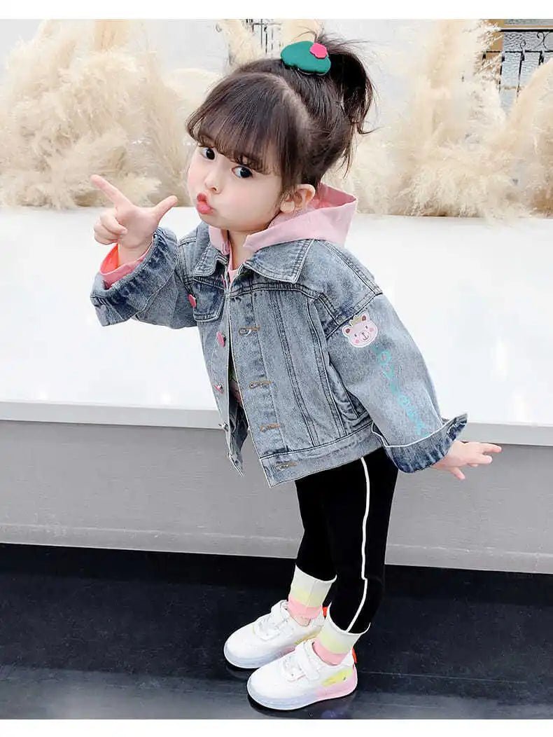Kids Denim Jackets for Girls Baby New Flower Embroidery Coats Fashion - Astra Wear astrawear.ca
