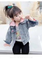 Kids Denim Jackets for Girls Baby New Flower Embroidery Coats Fashion - Astra Wear astrawear.ca