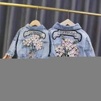 Kids Denim Jackets for Girls Baby New Flower Embroidery Coats Fashion - Astra Wear astrawear.ca