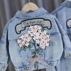 Kids Denim Jackets for Girls Baby New Flower Embroidery Coats Fashion - Astra Wear astrawear.ca