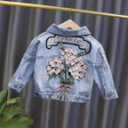 Kids Denim Jackets for Girls Baby New Flower Embroidery Coats Fashion - Astra Wear astrawear.ca