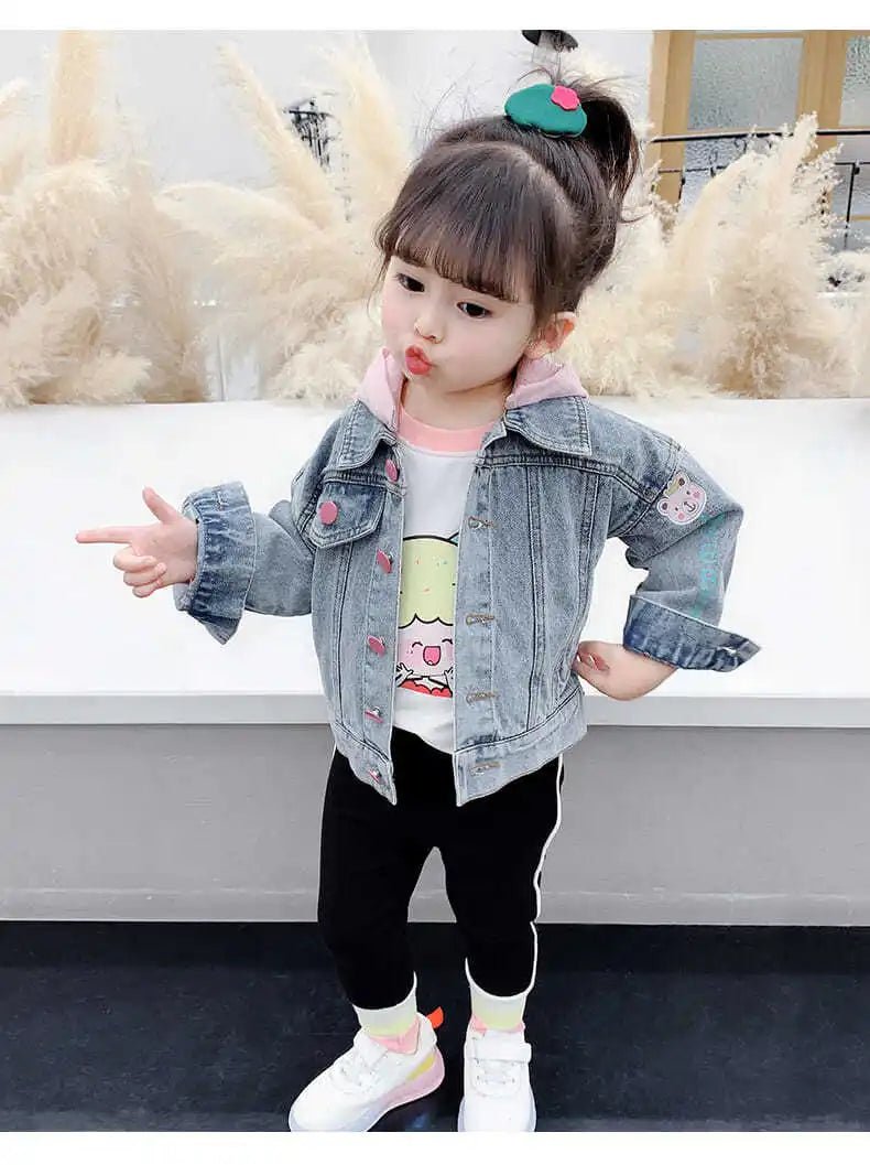 Kids Denim Jackets for Girls Baby New Flower Embroidery Coats Fashion - Astra Wear astrawear.ca