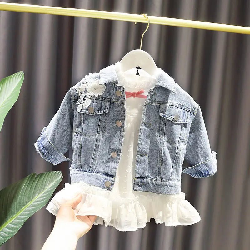 Kids Denim Jackets for Girls Baby New Flower Embroidery Coats Fashion - Astra Wear astrawear.ca