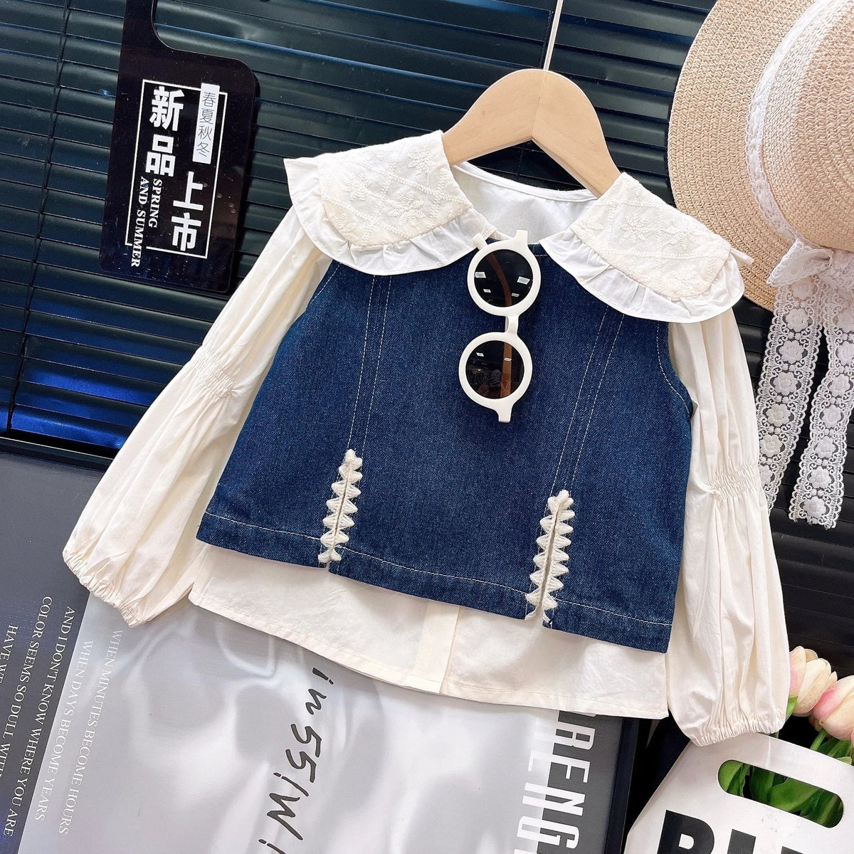 Kids Denim Vest & Shirt & Pants Set – 3Pcs Casual Outfit for Girls, Cute Spring Autumn Toddler Clothes Toddler Girl Clothes - Astra Wear astrawear.ca