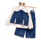Kids Denim Vest & Shirt & Pants Set – 3Pcs Casual Outfit for Girls, Cute Spring Autumn Toddler Clothes Toddler Girl Clothes - Astra Wear astrawear.ca